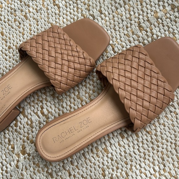 Rachel Zoe Nerida woven slide on sandals nude/tan size 8.5 - Picture 3 of 6